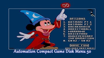 Atari STe Automation Compact Games Disk Menu 50-  Fantastic Art work and ST Music from Outrun