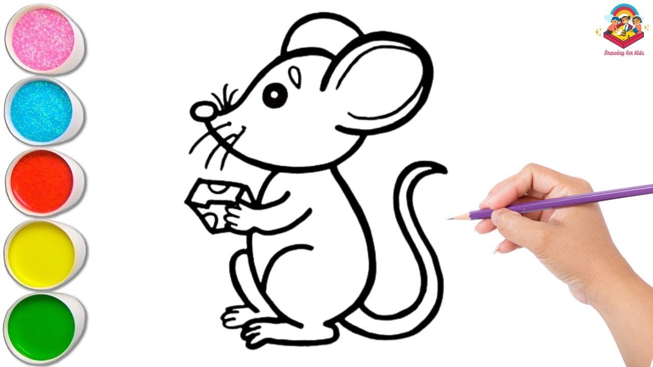 How to Draw Cute Mouse I Drawing & Coloring for Kids I Easy Step by Step 