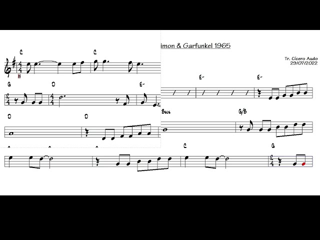 The Sound of Silence - Simon & Garfunkel 1965 (Flute C) [Sheet music] class=