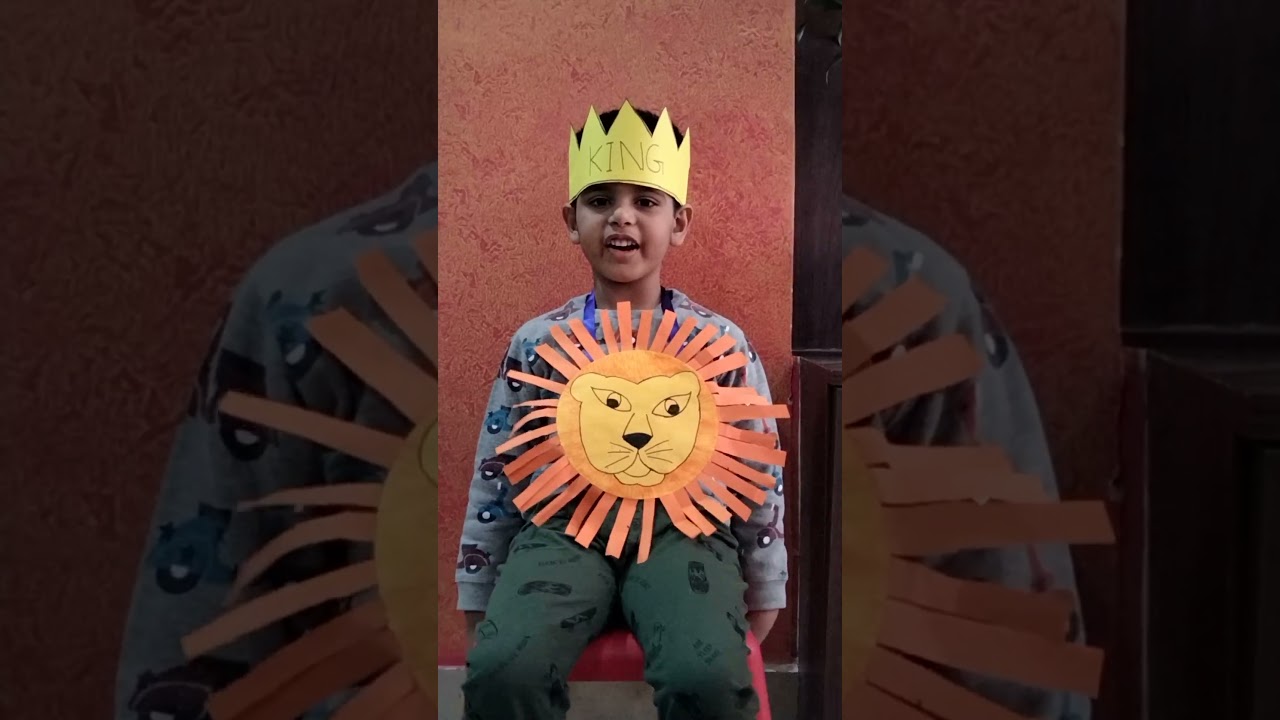 My Favourite Animal Lion | Show And Tell Competition | Few Lines On My Favourite Animal By Addvik