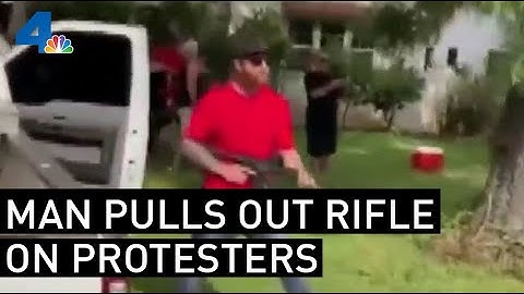 Man Pulls Assault Rifle on Protesters in Upland Area | NBCLA