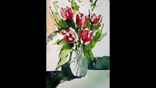 #08 Spontanes Aquarell: Florales, Landschaft & Reiseimpressionen -Teil 1 (Tulpen)