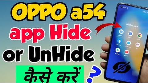 How to hide apps in OPPO a54 | How to hide apps in OPPO a54