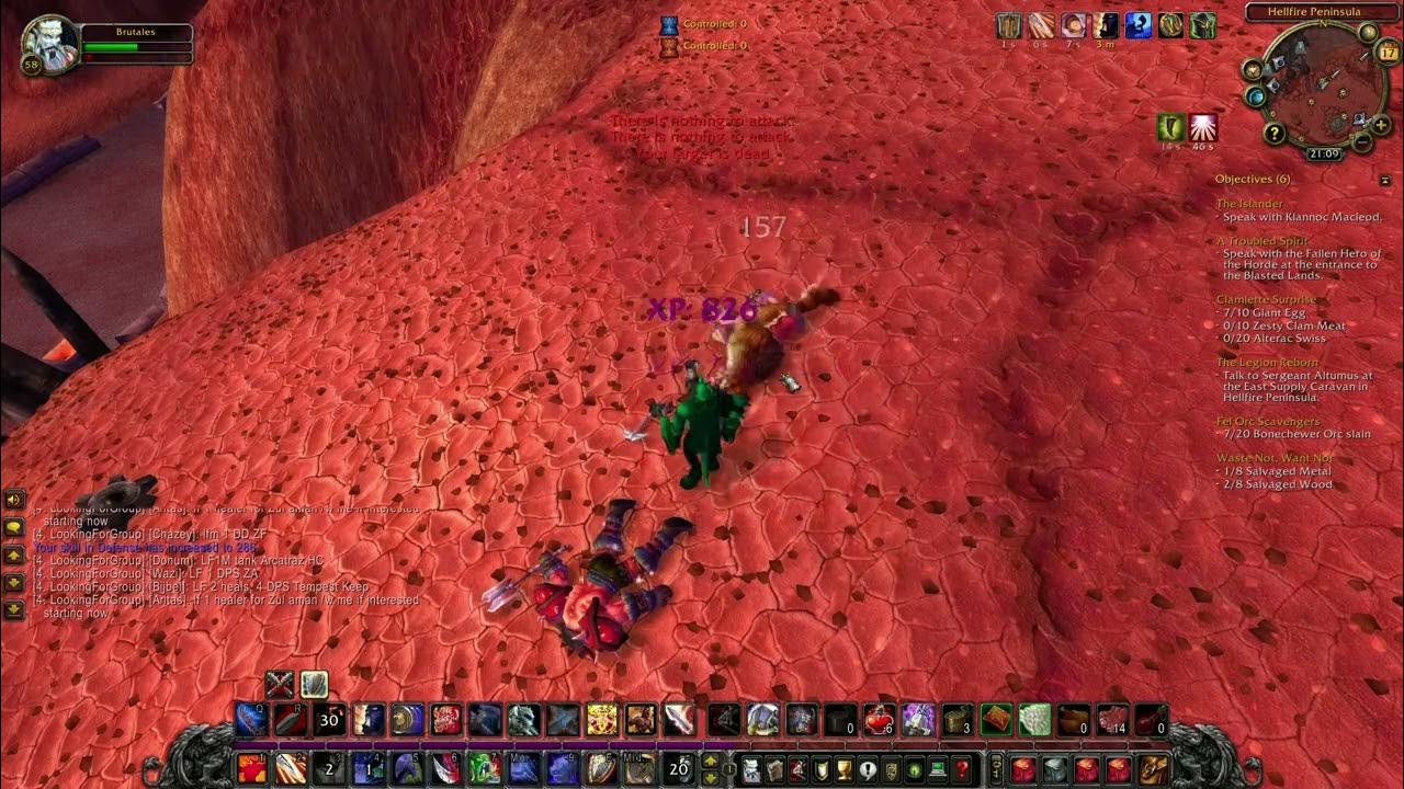 WOW Classic WOTLK Warrior Grind Solo Leveling Hellfire Peninsula 58