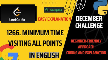 1266. Minimum Time Visiting All Points | Easy | Leetcode - 1266 | December Leetcode daily challenges