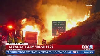 RV Fire Spreads To Brush In National City
