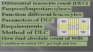 complete lecture on differential Leukocytes or WBC count test (DLC)