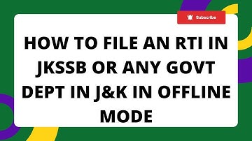 HOW TO FILE RITI IN JKSSB OR ANY GOVT DEPARTMENT IN J&K FOR INFORMATION