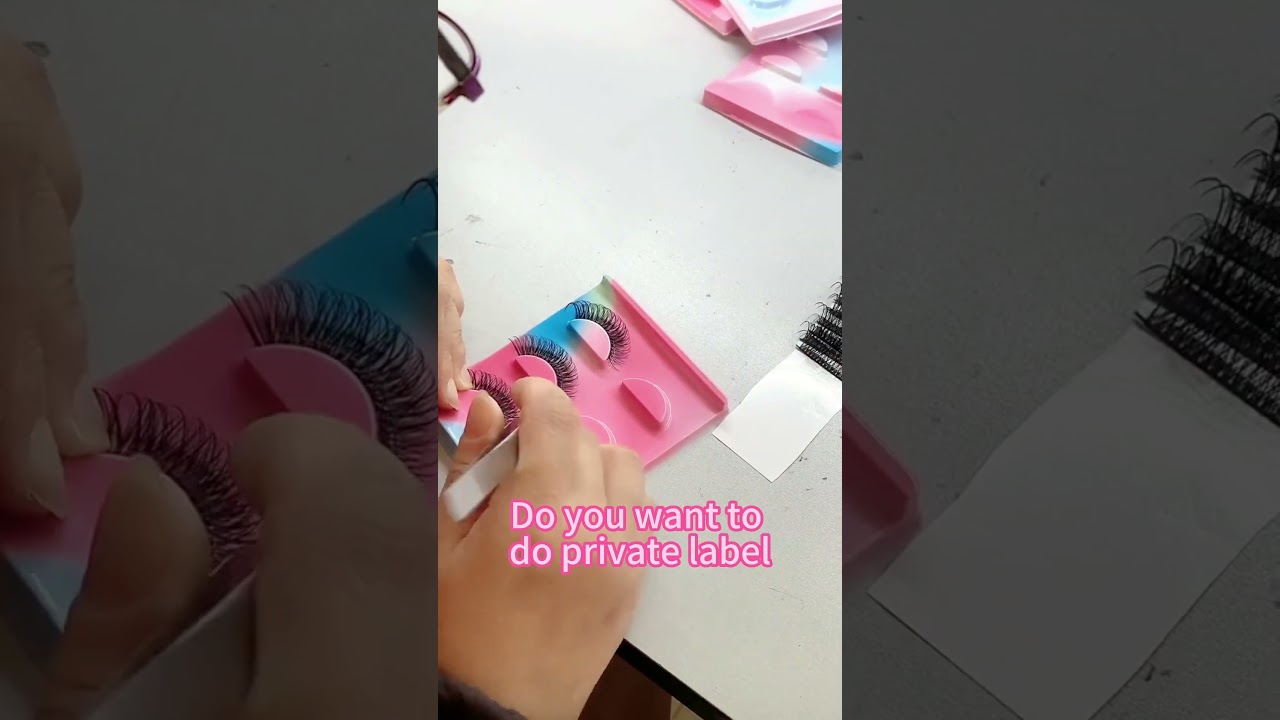 D Curl Russian Strip Lashes Producing, KissEyelash Eyelashes Factory  