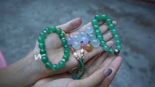 中秋佳节君宝收获了很多翡翠珠子！满绿翡翠手串，价格竟然不到十万？
