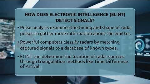 How Does Electronic Intelligence (ELINT) Detect Signals? - Tactical Warfare Experts