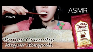 ASMR @ERRCHANNEL155 RAW RICE EATING LAl QILLA MAJESTIC EXTRA LONG GRAIN BASMATI RICE|| SOUNDS RICE