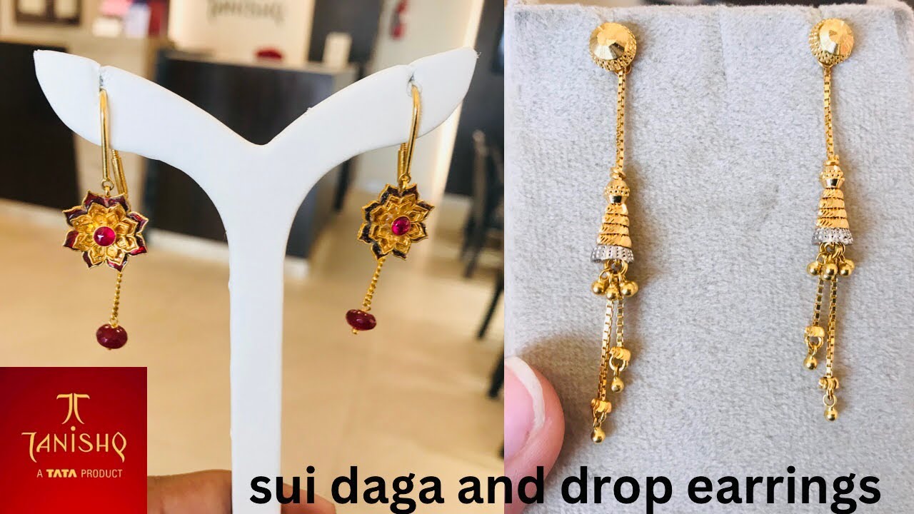 Aggregate more than 195 sui dhaga gold earrings tanishq best