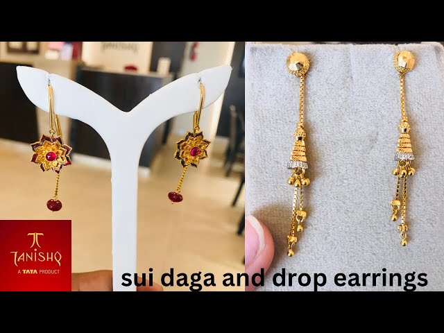 Gold earrings, Tanishq | Vogue India | Wedding Wardrobe