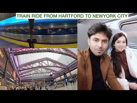 Our First Train Ride in USA | Hartford to NewYork | AMTRAK | Coach Class | 4K | Indian couple in USA