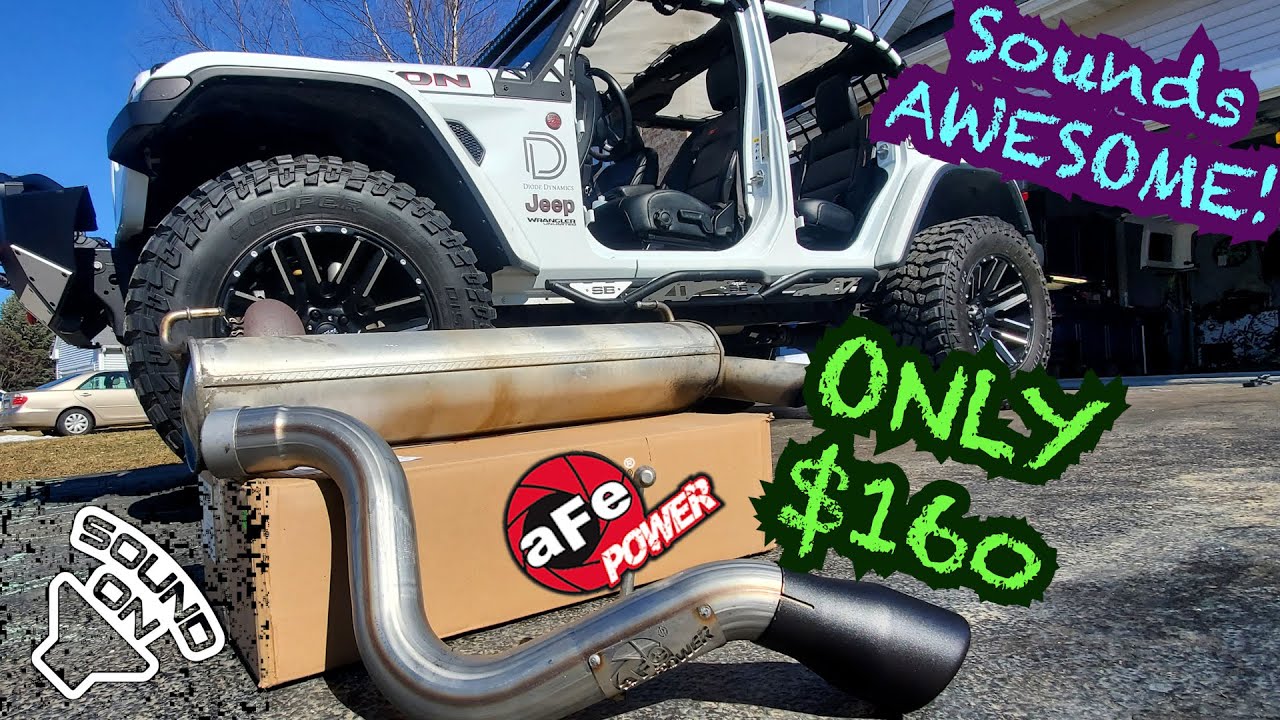 AWESOME SOUND* JEEP JL Wrangler AFE Power MACH Force-Xp Stainless Hi-Tuck  Axle-Back Exhaust INSTALL - YouTube