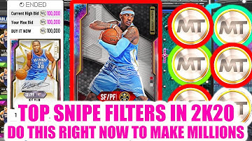 *UPDATED* TOP SNIPE FILTERS IN 2K20! DO THIS RIGHT NOW TO MAKE MILLIONS! | NBA 2K20 MY TEAM