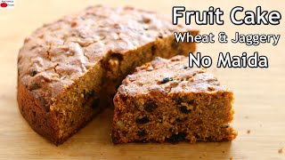 Last Minute Christmas Fruit Cake Recipe - Healthy Kerala Plum Cake With Wheat Flour & Jaggery