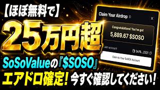 【ほぼ無料で25万円超】SoSoValueの『$SOSO』エアドロ確定!今すぐ確認してください!【仮想通貨】【副業】