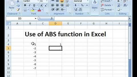 How to use ABS function in excel