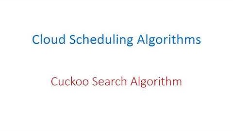Cuckoo Search Algorithm
