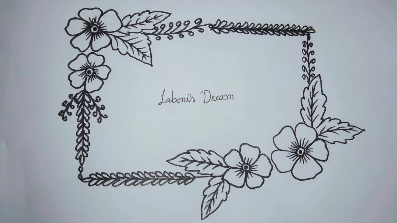 Easy Square Shape Floral Design Drawing step by step for Beginners ...
