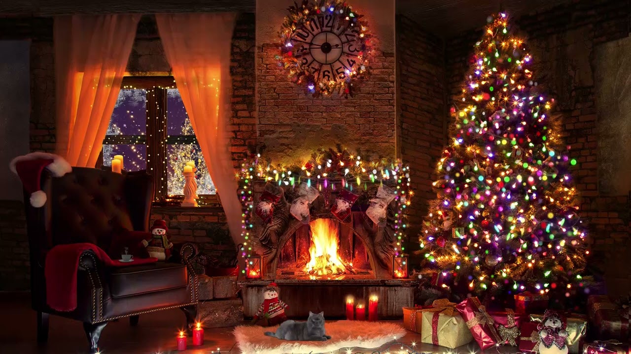 Christmas Ambience with Instrumental Christmas Jazz and Crackling