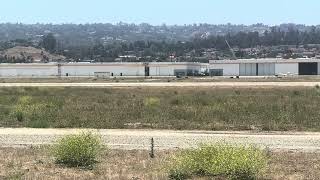 Robinson R22 Helicopter taking off from Torrance Airport 