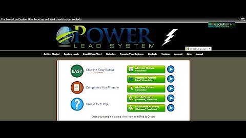 The Power Lead System How To set up and Send emails to your contacts