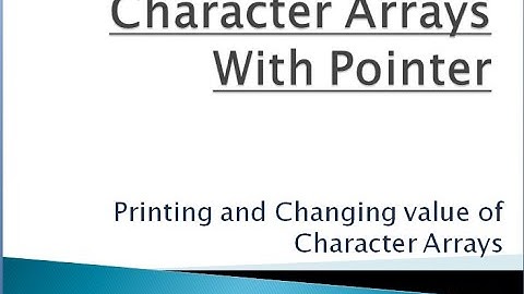Character Arrays With Pointer !! Passing and Printing Character Array With Pointer