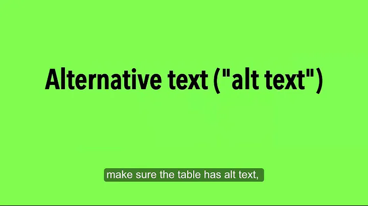 Creating Accessible Tables Word and PowerPoint
