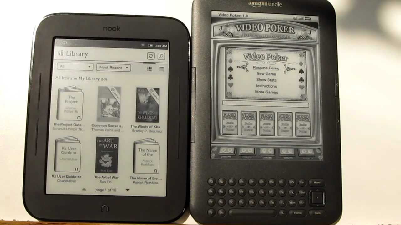 New Nook Touch vs Kindle 3 Comparison Review - YouTube