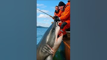 POV: A shark causes panic on a yacht in the middle of the ocean by grabbing a man by the legs#attack