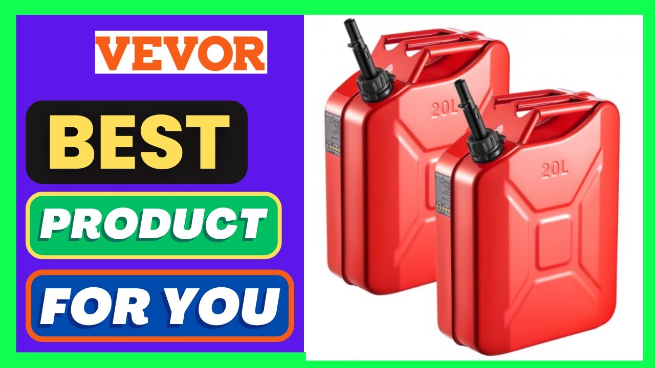 Newly Upgraded Oil-Tightï¼  VEVOR Metal Fuel Container, 5.3 Gallon, Fuel Jerry Can with Spout and