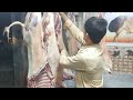 Khyber charsi Mutton Cutting Skill University Road Peshawar| top Mutton skill| Pakistan Beef Factory