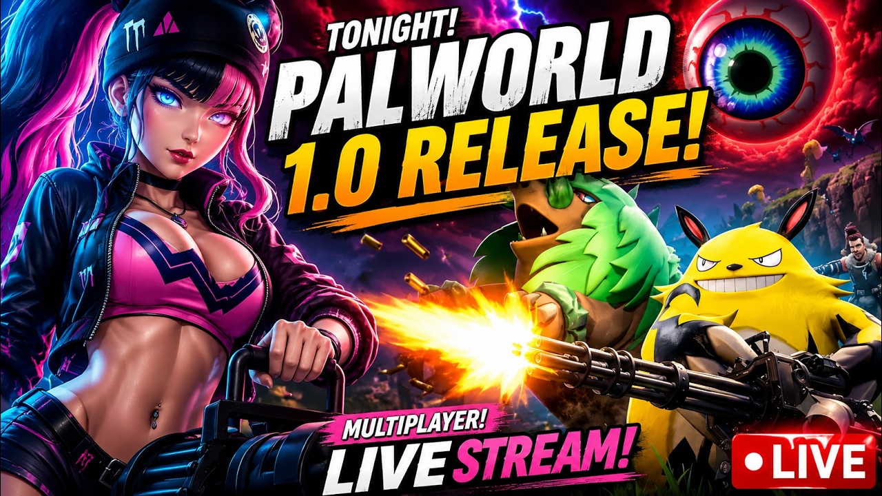 Palworld 1.0 BEAT THE BOSSES AND BASE BUILDING! (Full Release Livestream)
