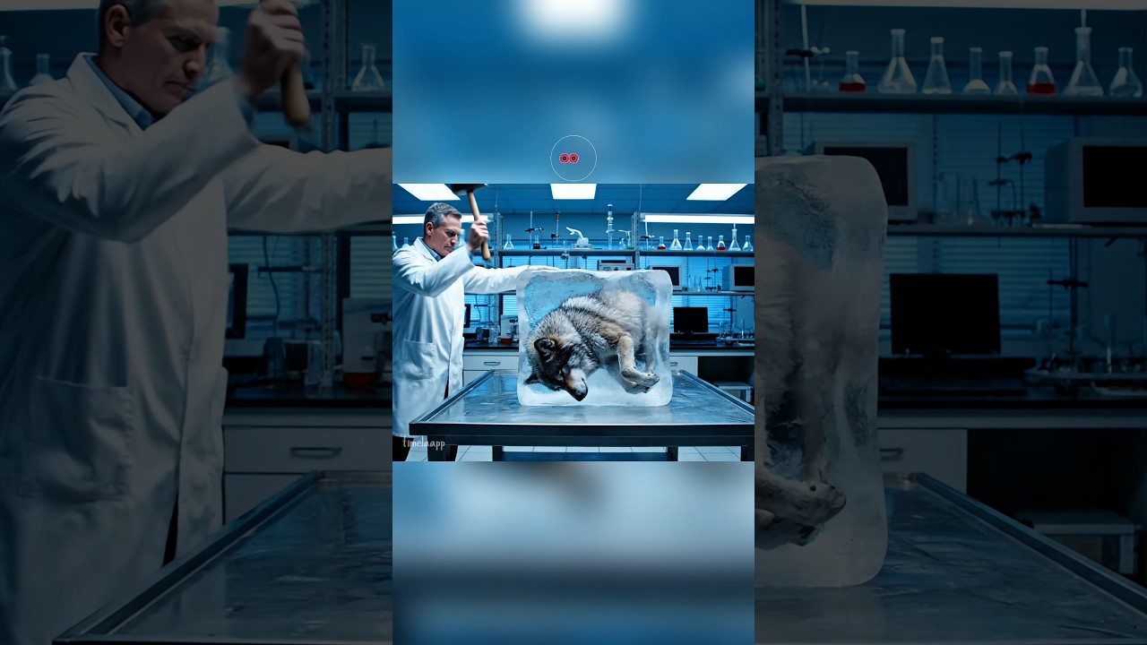 Epic liberation of a wolf frozen for thousands of years, a moving rebirth! 