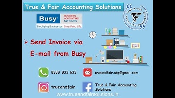 39. How to set E mail Configurations in Busy Accounting Software | 8338 833 633 | T&F