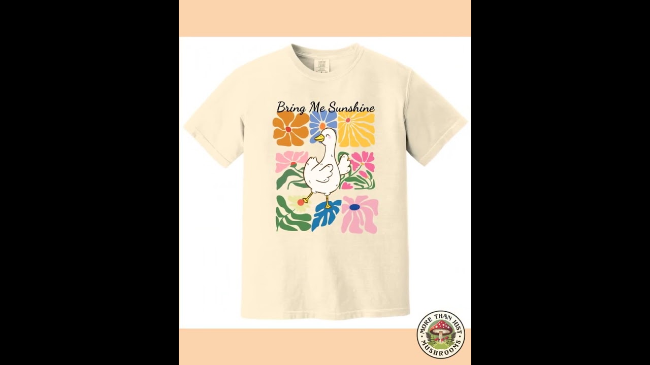 Cute Duck T-shirt, Bring Me Sunshine Graphic Tee, Colorful Flowers Shirt, Whimsical Animal Art, F...