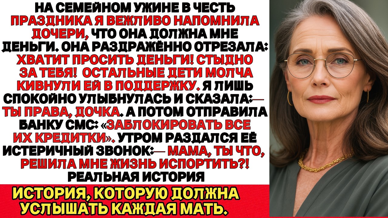 Я ПЛАКАЛА, ЧИТАЯ! Дочь закричала: «Хватит просить деньги!» — А я тайно платила её долги годами...