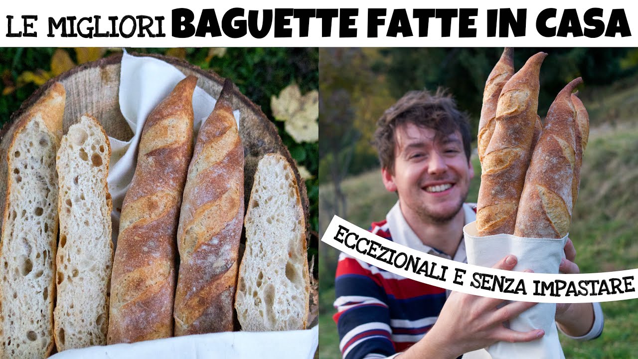 BAGUETTE, PANE CROCCANTE E PIENO DI BOLLE, le migliori fatte in casa, senza planetaria | DZ