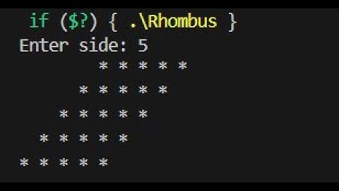 RHOMBUS PATTERN USING C PROGRAMMING.
