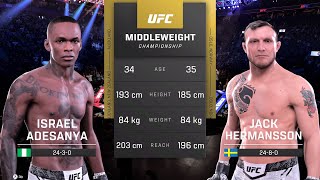 Israel Adesanya vs Jack Hermansson Full Fight - UFC 5 Fight Night