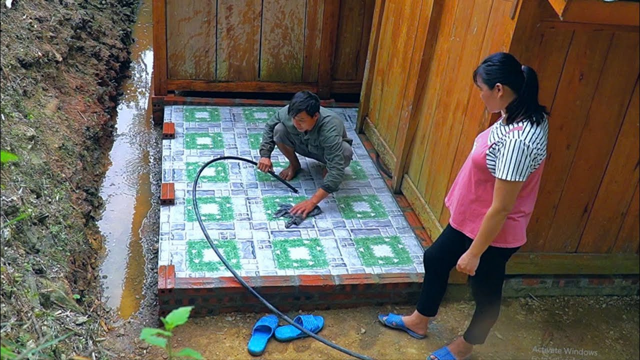 New bathroom floor tiles: We hope everything will be in order before our little girl arrives.