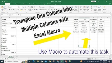 Convert Column Into Row with Multiple Columns using Macro (Transpose with Macros)