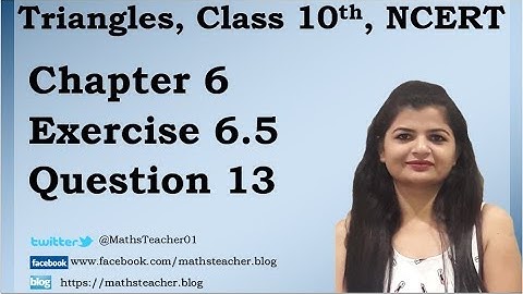 Triangles | Chapter 6 Ex 6.5 Q - 13 | NCERT | Maths Class 10th