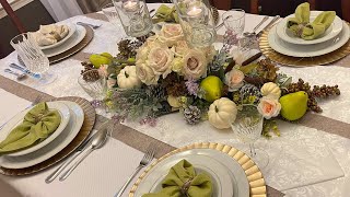 Pumpkins and Pears Dollar Tree Thanksgiving Table Setting