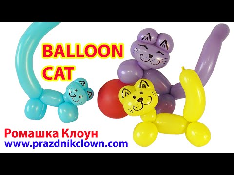 КОТ котик из одного шарика ШДМ One Balloon Animal Cat DIY TUTORIAL como hacer un gatito con globos