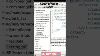 Element border in selenium framework