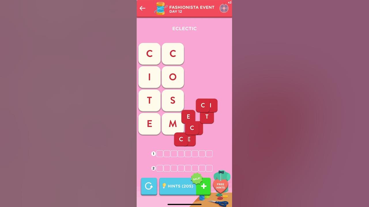 WordBrain 2 FASHIONISTA EVENT Day 12 YouTube